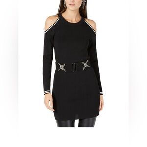 INC ISweaters | IWomens Embellished Belt Tunic Black Cold Shoulder like New!